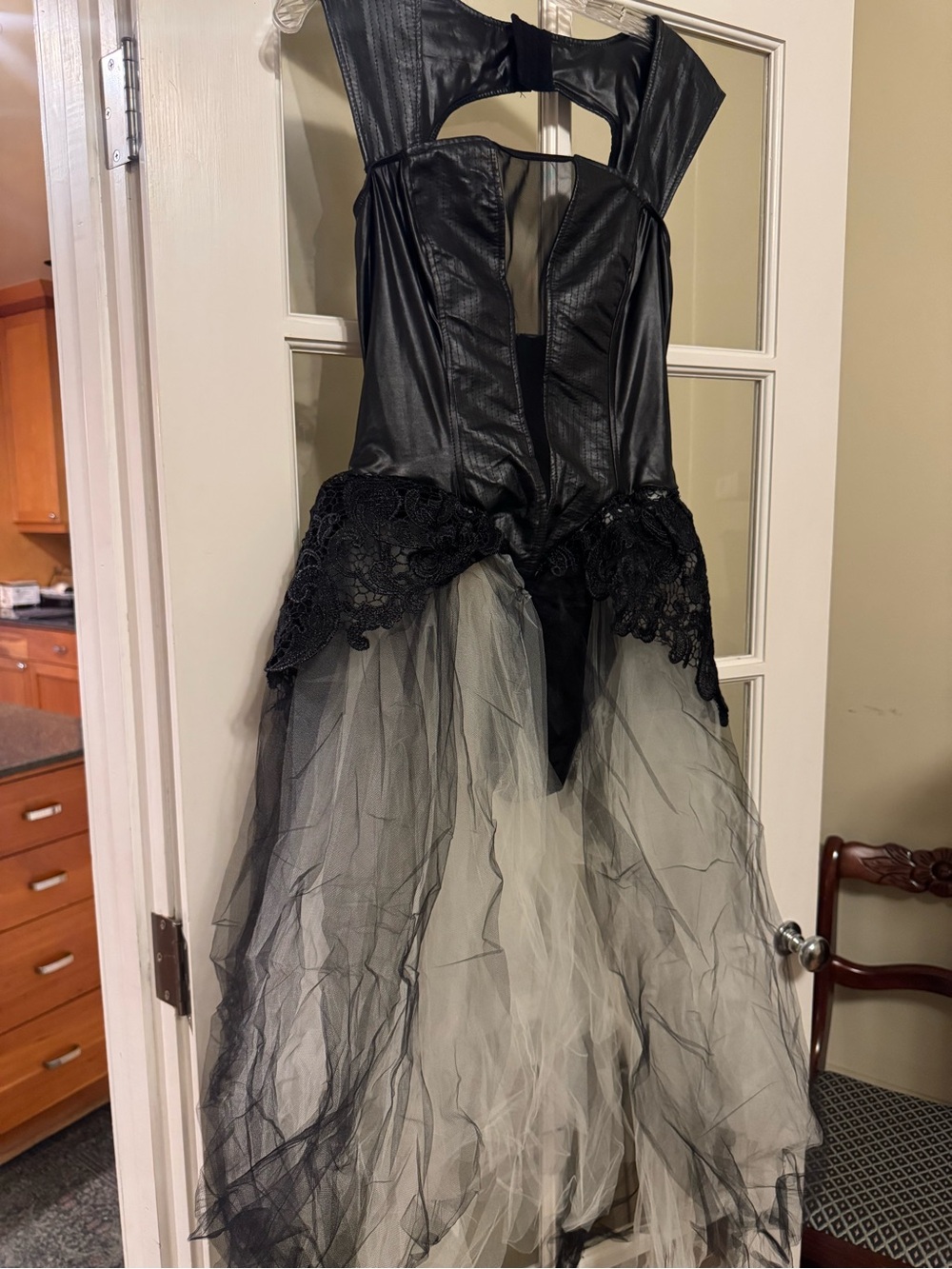 Custom Gothic Ghost Bride Bodysuit Tulle Costume